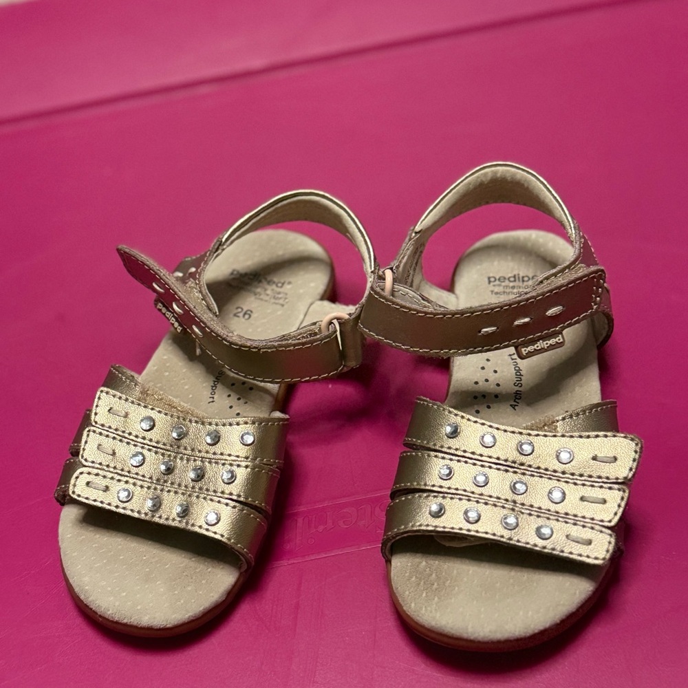 Pediped Gold Rhinestone Sandals for Special Occasions